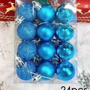 NEW Shein Blue 24pcs Christmas Ball Decoration